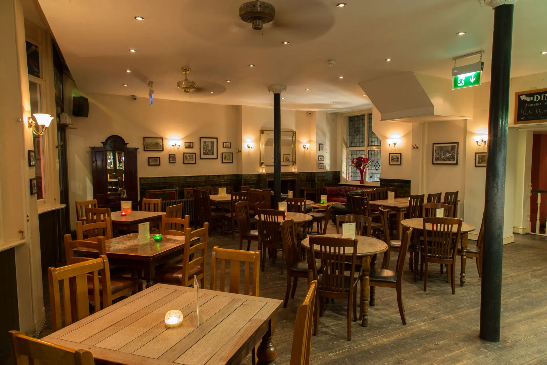 The downstairs dining room