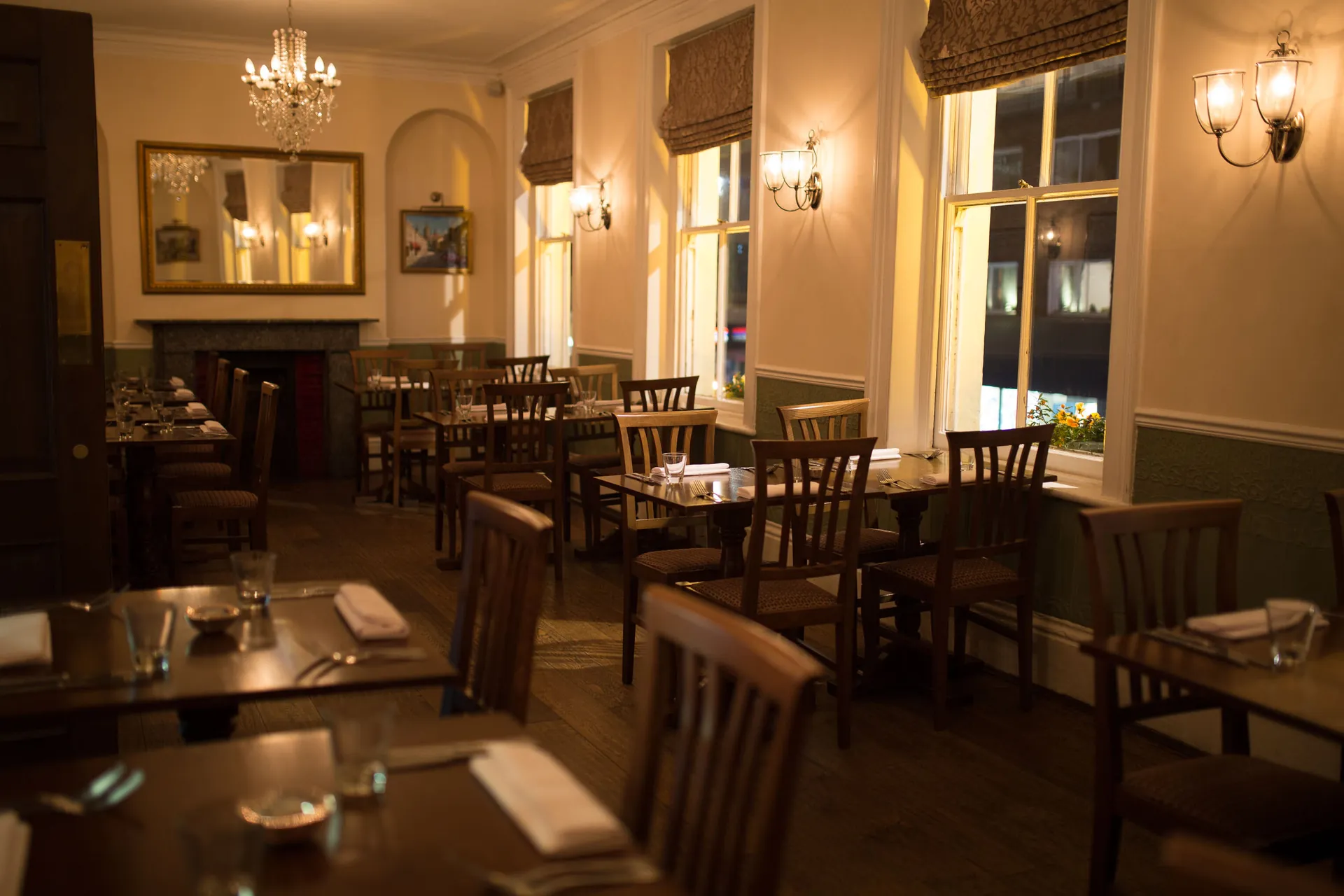 The first-floor private dining room at The Warwick