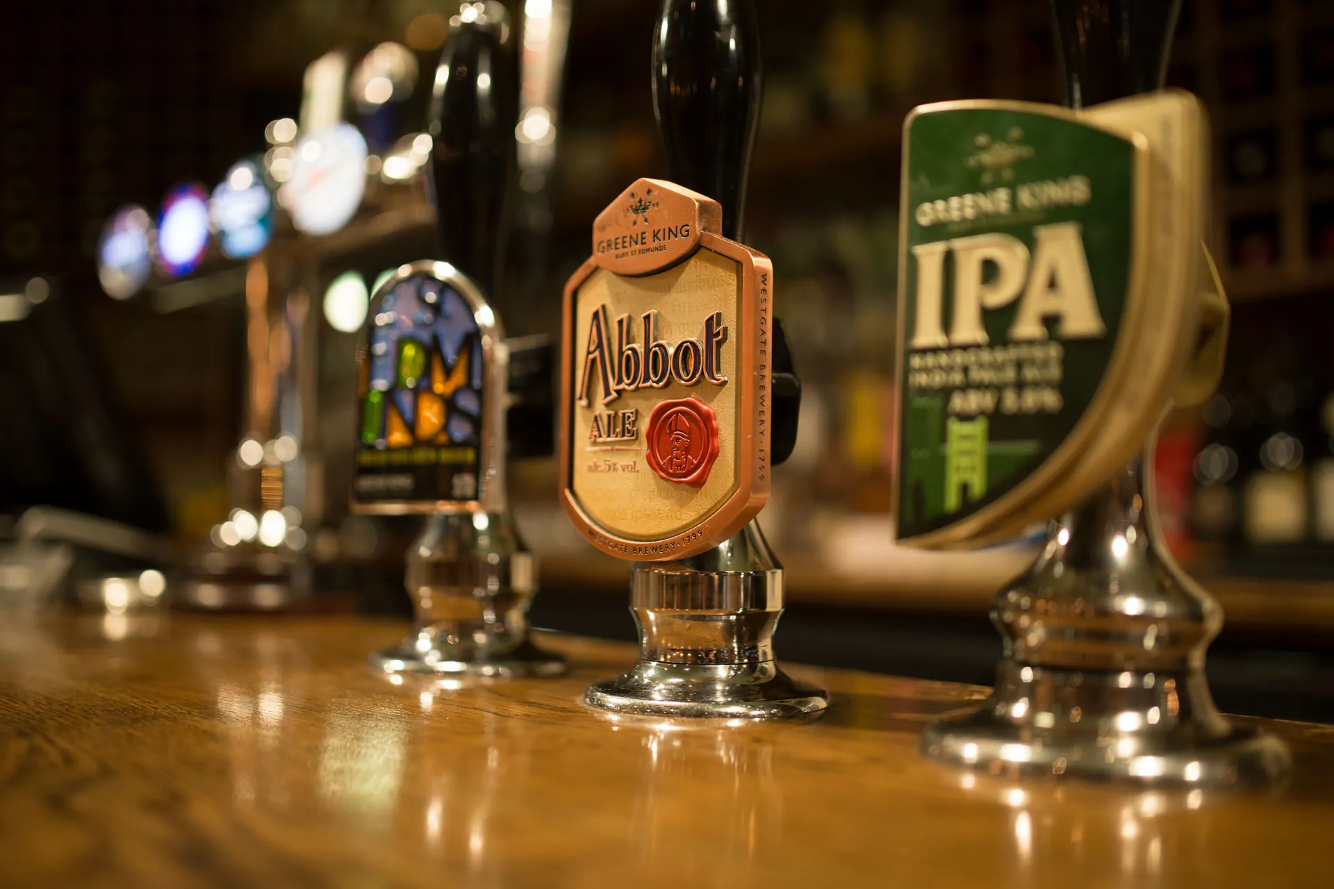 Cask ales on tap